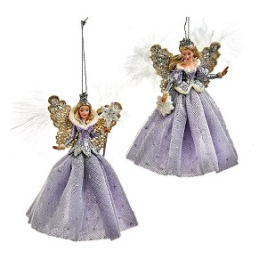 Kurt Adler Resin Ornaments for Christmas Tree, Lavender Snow Queen (Pack of 2) - 1 of 1