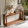Gulches 60 in Dark Brown Rectangular Solid Wood Veneer Console Table with Ample Storage Sturdy Square Pillars - 3 of 4