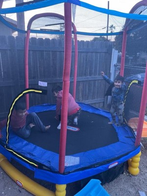 Trampoline clearance and slide