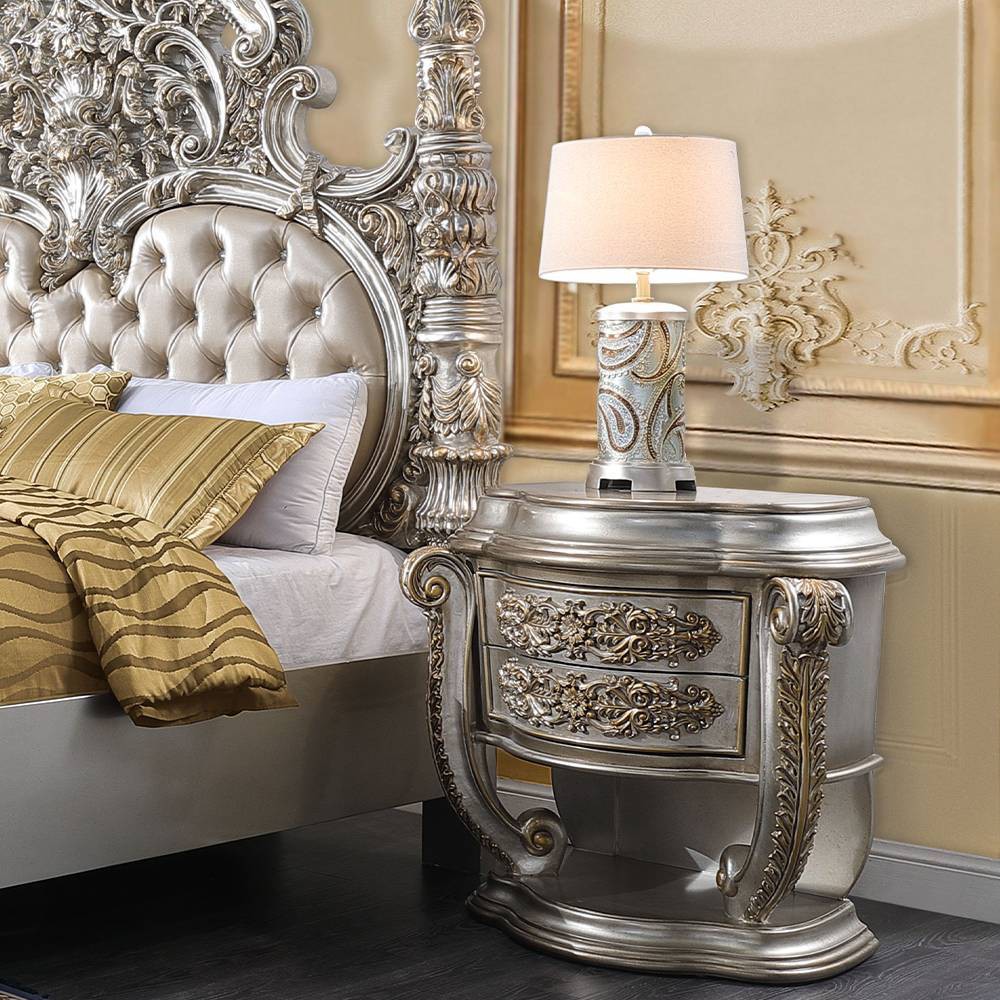 Photos - Bedroom Set 35" Danae Nightstand Champagne and Gold Finish - Acme Furniture