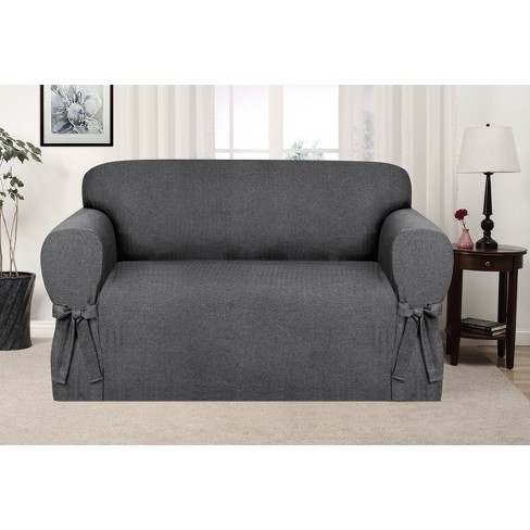 Evening Flannel Loveseat Slipcover Charcoal Kathy Ireland Target - Slipcover Loveseat Target