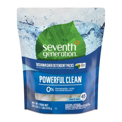 Seventh Generation Natural Dishwasher Detergent Packs Free & Clear - 45ct