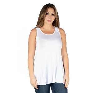 24seven Comfort Apparel Plus Size Sleeveless Tunic Tank Top - 1 of 3
