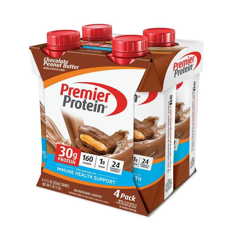 Premier Protein Nutritional Shake - Chocolate Peanut Butter - 11 fl oz/4pk, 1 of 10