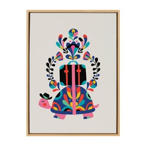 23" x 33" Sylvie Travel Animal Framed Canvas Wall Art by Rachel Lee Natural - Kate and Laurel - 1 of 4