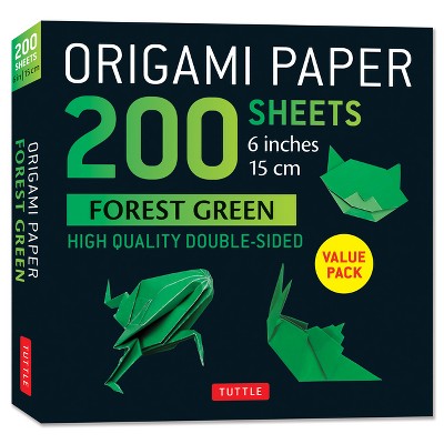 Origami Paper 200 Sheets Forest Green 6 (15 CM) - by  Tuttle Studio (Loose-Leaf)