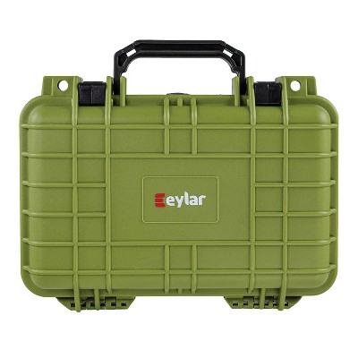 Eylar® SA00010 11.6-In. Waterproof Gear, Equipment, and Camera Hard Case with Foam Insert, Green
