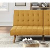 DOMETOUR Mustard Color Modern Convertible Sofa 1pc Set Couch Polyfiber Plush Tufted Cushion Sofa Living Room Furniture Wooden Legs - 4 of 4