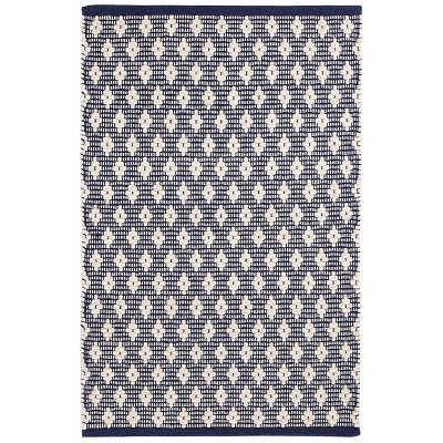 Home Conservatory Dainty Diamond Handwoven Cotton Indoor Area Rug