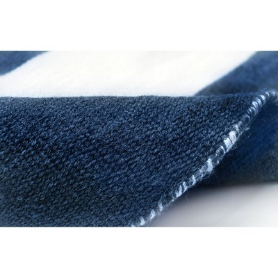 Navy and White Synthetic Reversible Square Rug 8'3" x 11'6"