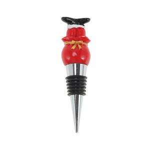 Unique Bargains Santa Claus Bottle Stopper Zinc Alloy Resin Silicone Red White Black Silver Tone 1 Pc - 1 of 3