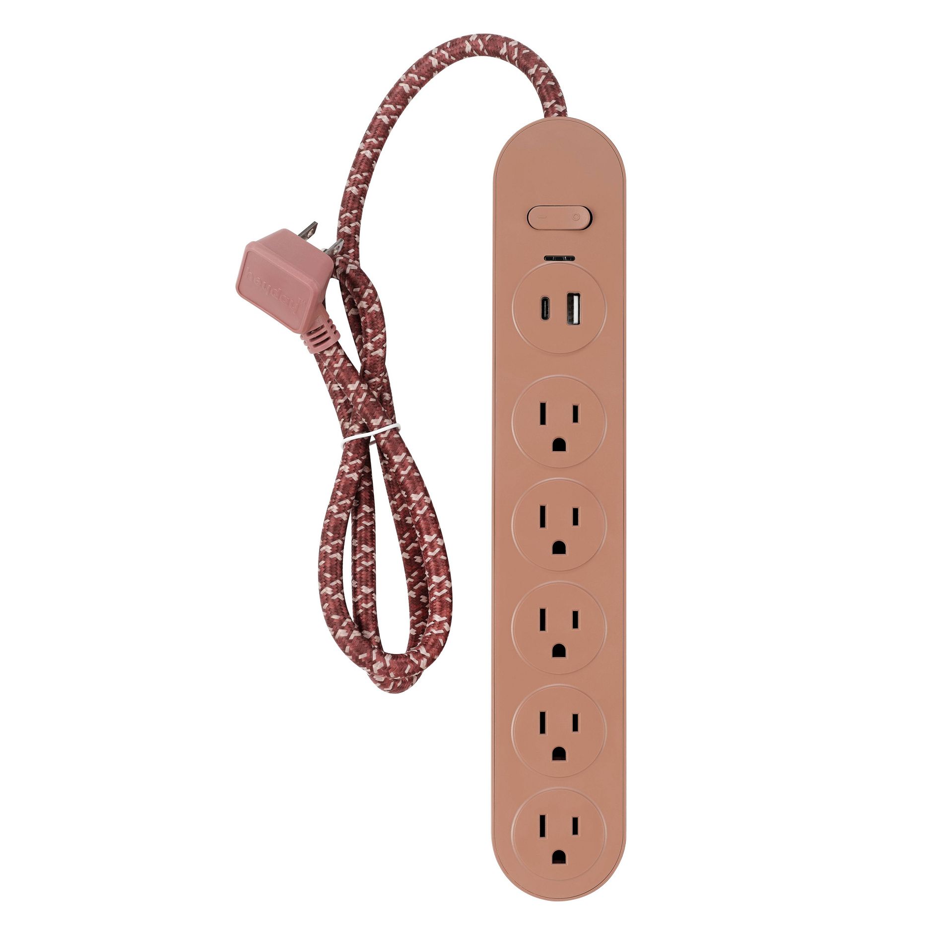 3' 5 Outlet Surge with USB Brown - Heyday™