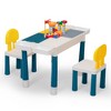 DOMETOUR All-in-One Kids Activity Table and Chairs Set, Building Block Table with 100Pcs DIY Blocks Toys, Study Desk for Toddlers - 3 of 4