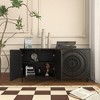 Wood Modern Accent Hutch Sideboard Buffet Storage Cabinet with Adjustable Shelves and Decorative Sun Design for Dining Room - 3 of 4