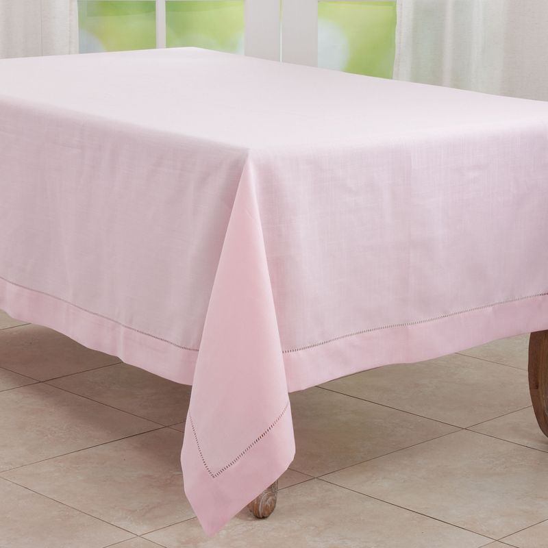 Saro Lifestyle Saro Lifestyle Solid Tablecloth With Hemstitched Border Design, 2 of 5