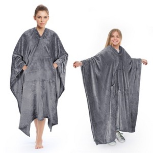 Tirrinia Blanket Comfy Plush Fleece Wearable Blanket for Adult Women Men Kids Throw Wrap Cover Indoors or Outdoors , 55''x 80'' - 1 of 4