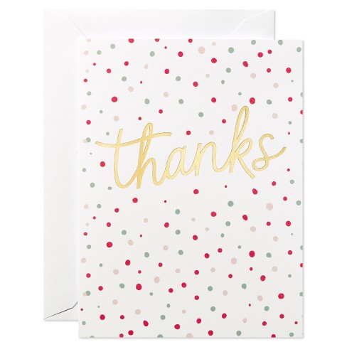 10ct Scattered Dots Blank Thank You Cards : Target