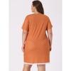 Agnes Orinda Women's Plus Size Pajamas Knit Lace Trim Polka Dots Short Sleeve Nightgowns - 4 of 4