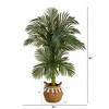 Nearly Natural 5-ft Artificial Double Stalk Golden Cane Palm Tree with Handmade Woven Cotton Basket - 2 of 4