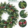 TackView 24Inch Christmas Wreath, Artificial Wreath- Holiday Decorations for Indoor Outdoor Mantel Door,Green - 2 of 4