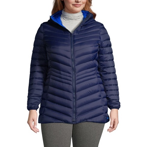 Lands End Women s Outerwear Wanderweight Ultralight Packable Hooded Long Down Jacket Target