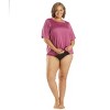 Sporti Sporti Women's Plus Size S/S Hybrid UPF 50+ Sun Shirt Fushia 2X - 4 of 4