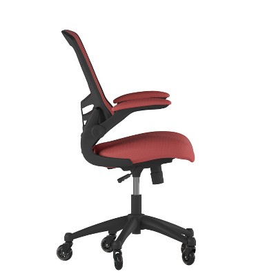 Red Mesh Ergonomic Swivel Task Chair with Adjustable Arms