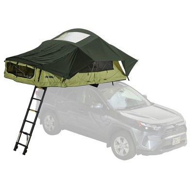 Yakima SkyRise HD Heavy Duty 4 Season Rooftop Tent for 2 People with Organization Pockets and Memory Foam Mattress with Removable Cover, Green