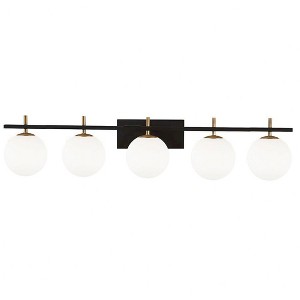 Dainolite Vivaldi 5 - Light Vanity in  Matte Black/Aged Brass - 1 of 1