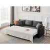 Streamdale 92.5" Linen Reversible Sleeper Sectional Sofa with storage and 2 stools Steel Gray - 2 of 4