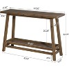 Lantine 41.3" Solid Wood Console Table, 2-Tier Farmhouse Entryway Table, Behind Couch Sofa Table for Living Room, Hallway, Foyer - 3 of 4