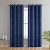 HLC.ME Jefferson Faux Silk Semi Sheer Light Filtering Microfiber Lined Grommet Lightweight Window Curtains, 2 Panels - 3 of 4