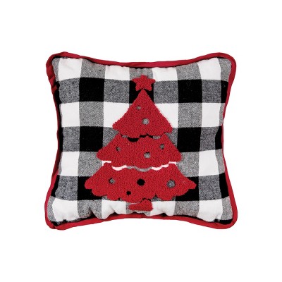 C&F Home 12" x 12" Franklin Farm Tree Tufted Christmas Holiday Throw Pillow