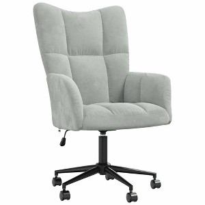 vidaXL Relaxing Chair Light Gray Velvet (100% polyester), Steel Standard - Light Gray - 1 of 4