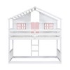 VYNXARIA Twin Sized Pink House - Style Bunk Bed Complete with Roof Window, Frame, Door, Safety Rail and Ladder - 3 of 4