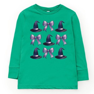 The Juniper Shop Coquette Witch Hat Collage Youth Long Sleeve Tee - 1 of 4