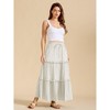 Coolmee Women's A-Line Midi Skirt Causal High Waist Drawstring Pleated Ruffle Tiered Cocktail Wedding Guest Long Skirts - 3 of 4