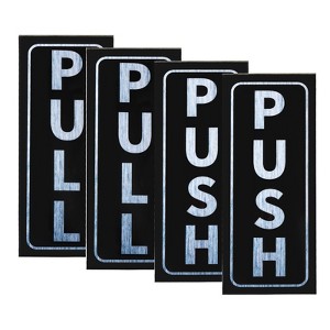 Unique Bargains Self-Adhesive Waterproof Convenience Stores Push Pull Door Sign 2 Set - 1 of 4