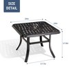 Pellebant 24x24x17.5 Inch Cast Aluminum Side Table Durable Small Coffee Table Black End Table for Patio Chaise Chair Sofa - 2 of 4