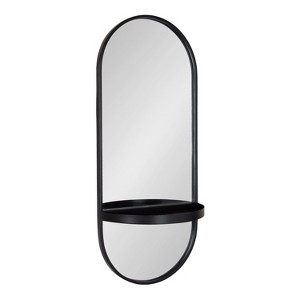 Kate and Laurel Estero Capsule Metal Functional Mirror, 16x38, Black - 1 of 4
