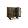 Signature Design by Ashley Niall Mid-Century Accent Cabinet, Solid Mango Wood, Light Brown, Glass Doors - 4 of 4