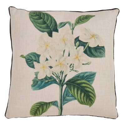 Saro Lifestyle Gardenia Pillow - Poly Filled, 18" Square, Natural