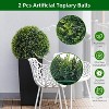 Artificial Topiary Plant Balls Set of 2, Faux Greenery Balls Hanging Grass Ball for Home Wedding Decor Green - 3 of 4