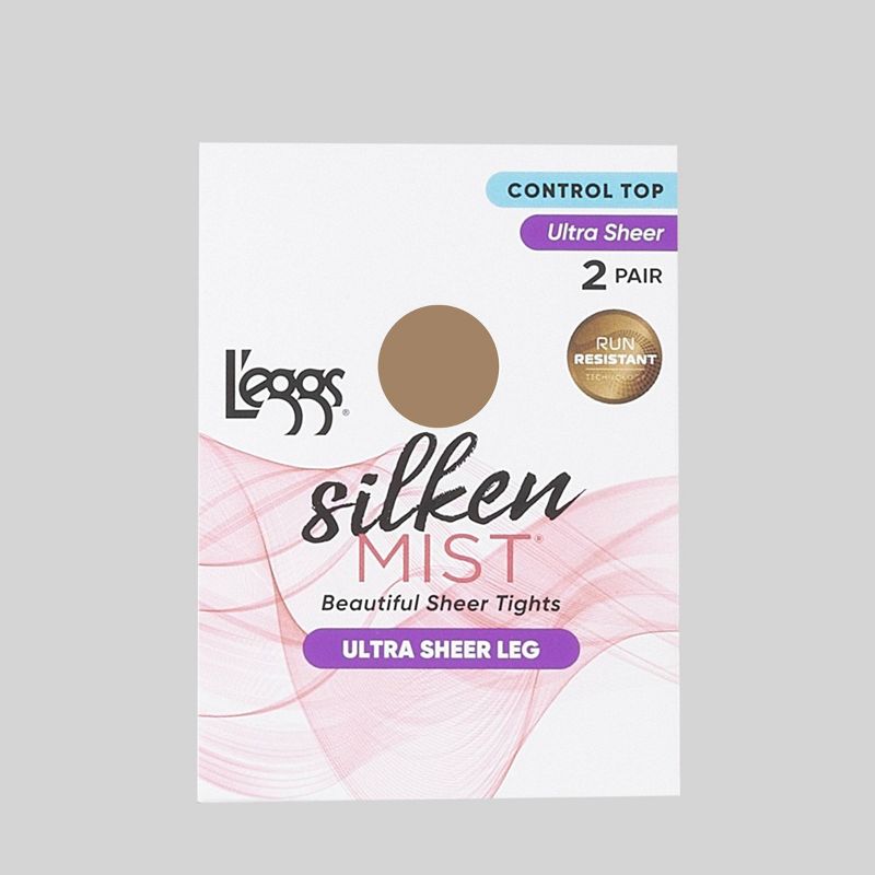 L'eggs Silken Mist Women's Ultra Sheer Run Resistant 2pk Pantyhose, 2 of 3