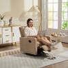 Velvet Manual Swivel Recliners with 360° Rotation and Plush Upholstery - 2 of 4