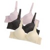 Allegra K Women's Comfortable Soft Stretchy Full Coverage Non-Wired Bra 3 Pcs - 2 of 4