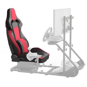 APRILSOUL Universal PVC Bucket Style Reclinable Sport PU Leather Simulator Racing Seat with Adjustable Lock Slide - 1 of 4