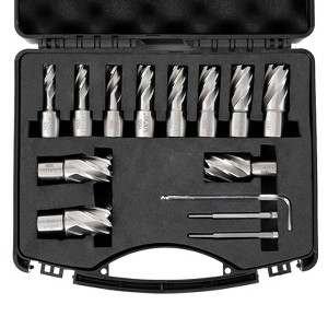 Coucheta 6Pcs Annular Cutter Set, Weldon Shank Mag Drill Bits, 1" Cutting Depth (1/2" to 1-1/16"), Includes Pilot Pins & Portable Case - 1 of 4