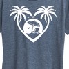 Women's - Instant Message - Palm Trees Heart Scene Short Sleeve Graphic T-Shirt - 2 of 4