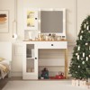 Vanity Desk with Mirror and Lights, Makeup Dressing Table w/Adjustable Bulbs, Sturdy MDF Top & Metal Leg, Smart Storage Drawers & Cabinets for Bedroom - 4 of 4